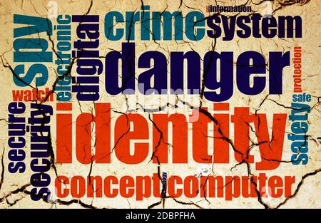 Web crime word cloud grunge concept Stock Photo
