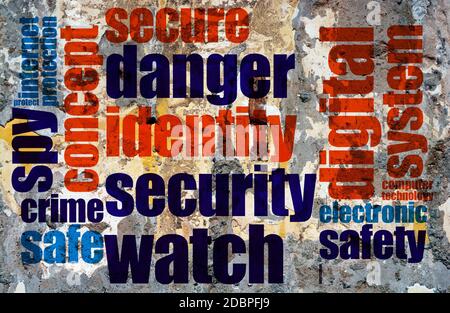Web crime word cloud grunge concept Stock Photo