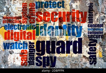 Web crime word cloud grunge concept Stock Photo