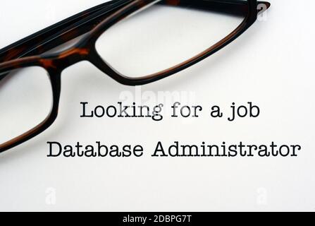 Looking for a job Database administrator Stock Photo