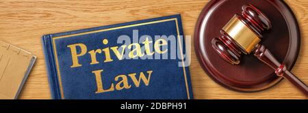 A gavel with a law book - Private Law Stock Photo