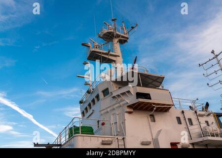 Industrial tanker ship details closeup Stock Photo