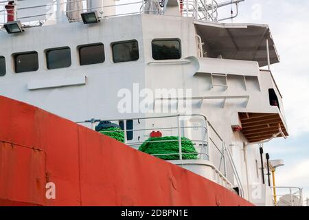 Industrial tanker ship details closeup Stock Photo