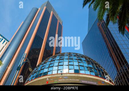 Mexico City, Mexico-25 December, 2019: A Mexican stock exchange (also known as Mexican Bolsa or BMV) located in Mexico City on the Paseo de la Reforma Stock Photo