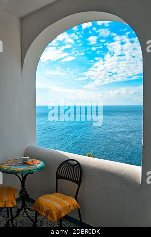 View from the hotel on amalfi coast Stock Photo