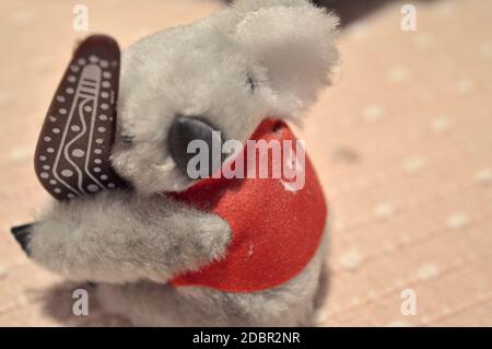 Children toy,Soft teddy panda bear isolated on white background Stock Photo