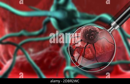 cancer cell made in 3d software Stock Photo