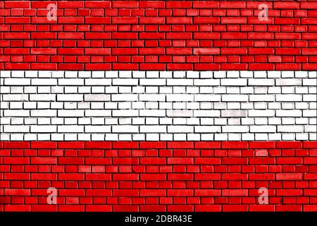 flag of Austria painted on brick wall Stock Photo