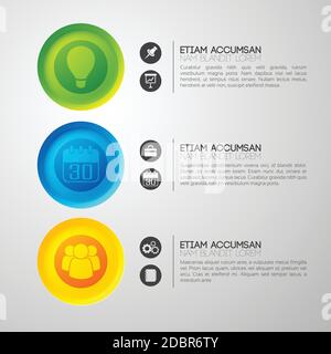 Infographic teamwork concept with monochrome and colorful round icons  with calendar contacts idea settings social pictograms vector illustration Stock Vector