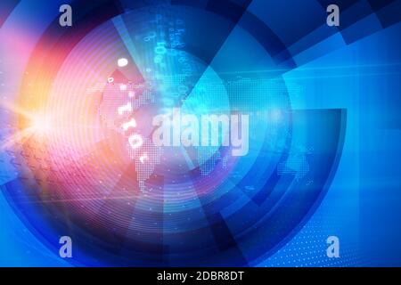 Graphical digital world with binary codes red theme background, 3d ...