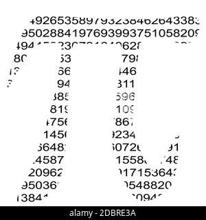 The symbol for Pi created from numbers within it solution. Stock Photo