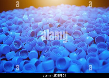 Plastic bottle caps. Bottle caps texture Stock Photo