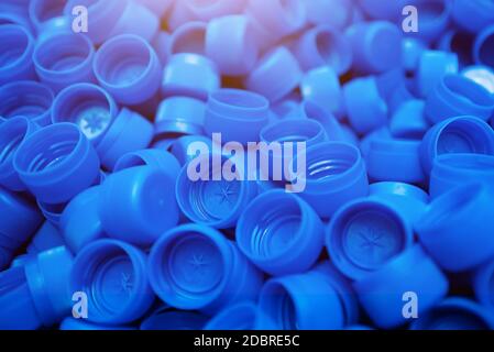 Plastic bottle caps. Bottle caps texture Stock Photo