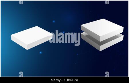 mock up illustration of pizza box on abstract background Stock Photo