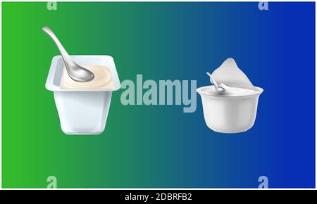 mock up illustration of ice cream on abstract background Stock Photo