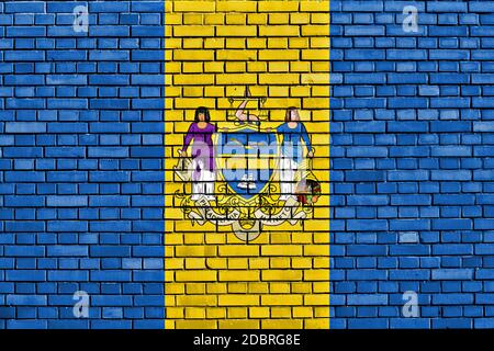 Flag of Philadelphia County painted on brick wall Stock Photo - Alamy