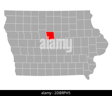 Map of Hamilton in Iowa Stock Photo