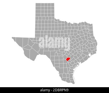 Map of Wilson in Texas Stock Photo