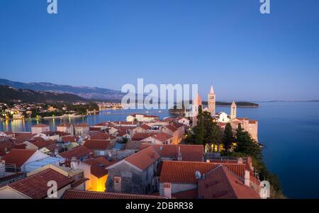 City of Rab in Croatia night view Stock Photo