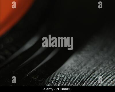 Vinyl disk round black music turns song Stock Photo