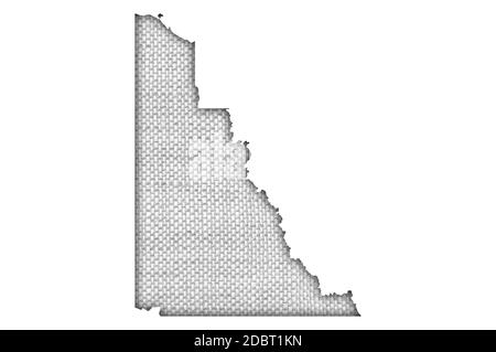 Map of Yukon on old linen Stock Photo