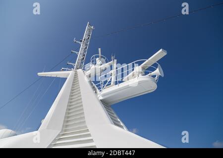 Closeup of cruise ship satelite radar antenna Stock Photo - Alamy
