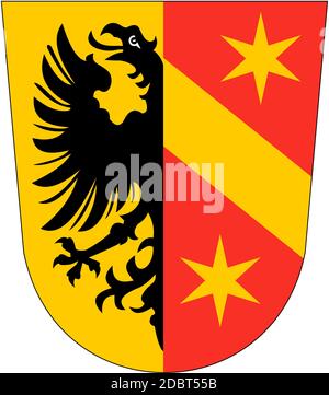 Coat of arms of the city of Kaufbeuren. Germany Stock Photo