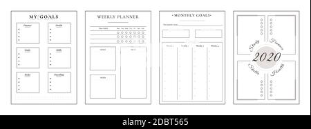 Annual finance goals minimalist planner page design. Yearly resolution for money  management. Monthly budget planning bullet journal printable sheet. P Stock  Photo - Alamy