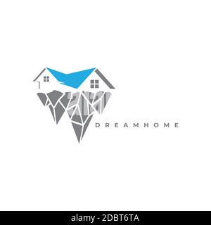 Dream home illustration logo design vector template.Dream house icon Stock Vector