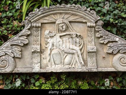 Wainscots -  tiling depicting a nativity scene in Monte Palace Tropical Garden, Funchal, Madeira, Portugal Stock Photo