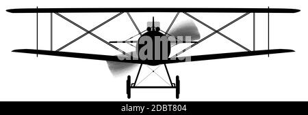 A WWI RFC fighter plane in silhouette Stock Photo