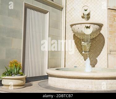 fountain in Rodeo Drive, Beverly Hills Stock Photo