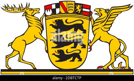 Coat of arms of the state of Baden-WÃ¼rttemberg. Germany Stock Photo