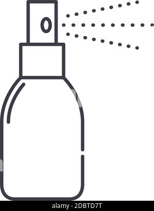 Spray icon, linear isolated illustration, thin line vector, web design sign, outline concept symbol with editable stroke on white background. Stock Vector