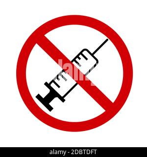 stop vaccine sign symbol over white background Stock Photo