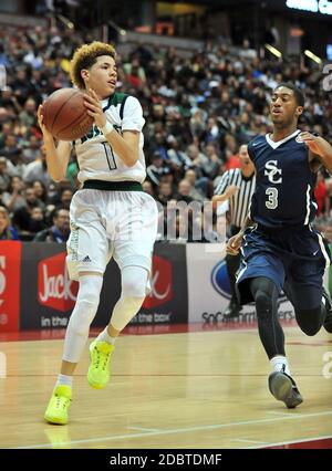 Anaheim, CA. 5th Mar, 2016. LaMelo Ball #1 in action during the CIF-SS Open division Final Boys Prep Basketball game.between Chino Hills and Sierra Canyon at the Honda Center in Anaheim California.Chino Hills defeats Sierra Canyon 105-83.Mandatory Photo Credit: Louis Lopez/Modern Exposure/Cal Sport Media/Alamy Live News Stock Photo