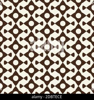 Modern monochrome seamless pattern with geometric print formed by ornament from abstract elements flat vector illustration Stock Vector