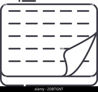 Towel cloth icon, linear isolated illustration, thin line vector, web design sign, outline concept symbol with editable stroke on white background. Stock Vector