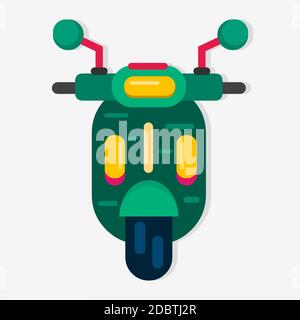 motorbike  front view vector illustration in flat style Stock Vector