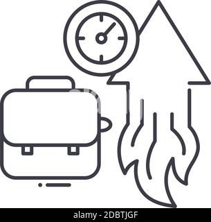 time to stop working line icon, outline symbol, vector illustration ...