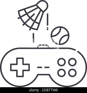 Sport game icon, linear isolated illustration, thin line vector, web design sign, outline concept symbol with editable stroke on white background. Stock Vector