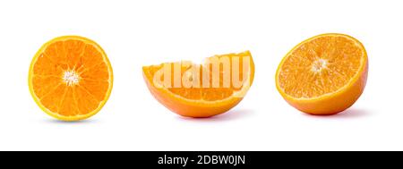 Different oranges collection isolated on white background. Stock Photo