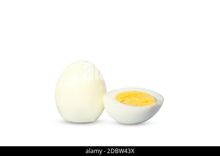 Boiled eggs are a highly nutritious food, isolated on a white background, a healthy food concept for those who want to lose weight or control their di
