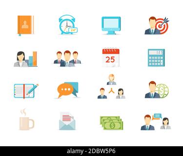 Graphs and charts, set of colored icons, vector eps10 illustration ...