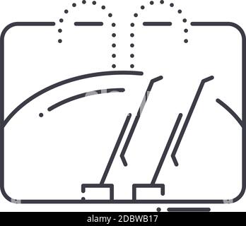 Wiper icon, linear isolated illustration, thin line vector, web design sign, outline concept symbol with editable stroke on white background. Stock Vector
