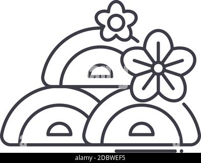 Spa towel icon, linear isolated illustration, thin line vector, web design sign, outline concept symbol with editable stroke on white background. Stock Vector