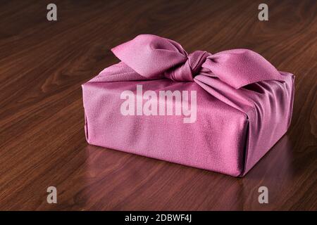 Parcel Wrapped In Japanese Wrapping Cloth Stock Photo