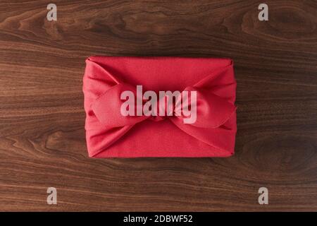 Parcel Wrapped In Japanese Wrapping Cloth Stock Photo