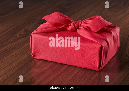 Parcel Wrapped In Japanese Wrapping Cloth Stock Photo