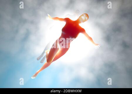 3D rendered illustration of a soul leaving the body upon death.